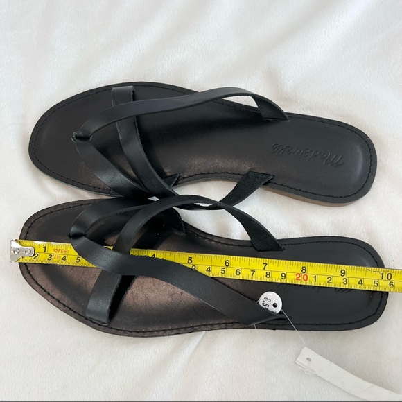 Madewell The Boardwalk Thong in Leather True Black Size 8.5 - Picture 10 of 13